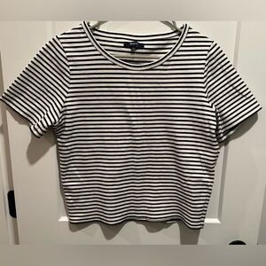 Women’s Madewell Striped Crop Top T-shirt Heavier Material Size Large EUC